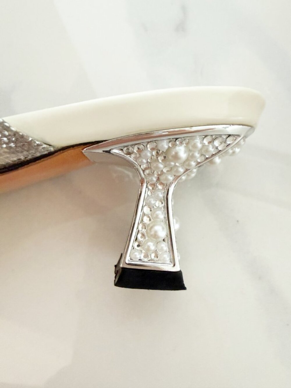 A.b. poetique London Wedding Pearl Slide Pointed Toe Shoe Embellished 8 - Picture 10 of 16